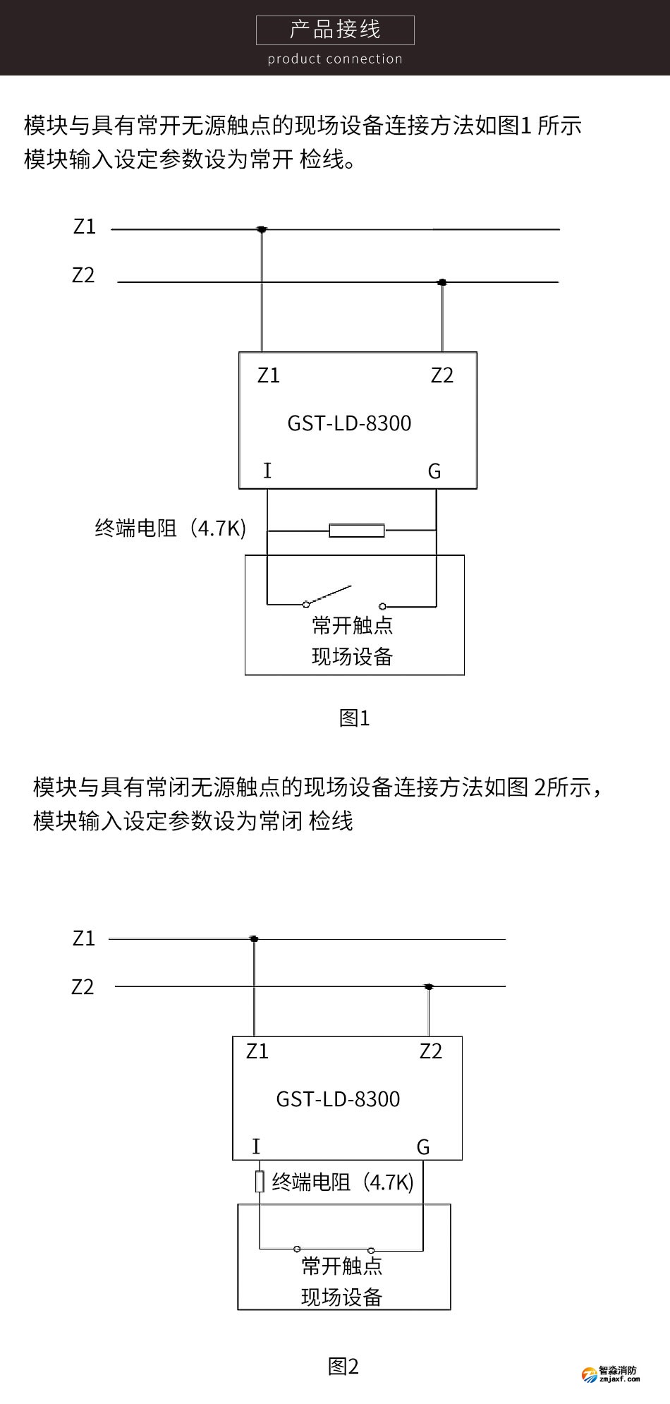 GST-LD-8300(船用)輸入模塊接線圖