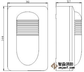 HX-100B火災(zāi)聲光警報(bào)器外形尺寸示意圖 HX-100B火災(zāi)聲光警報(bào)器外形尺寸示意圖