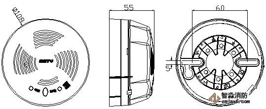 海灣GST-BT(R)001M點(diǎn)型可燃?xì)怏w探測器外形尺寸圖 海灣GST-BT(R)001M點(diǎn)型可燃?xì)怏w探測器外形尺寸圖